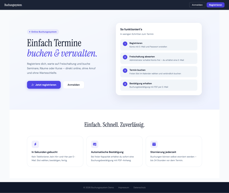 Buchungen. Kapazitäten. Vollständig automatisiert.